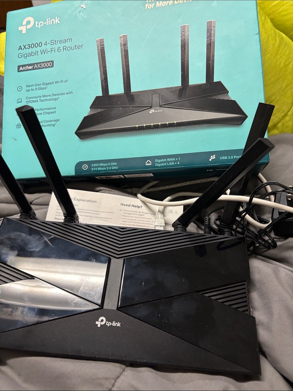 TP-Link Black AX3000 Wi‑Fi 6 Router with External Antennas